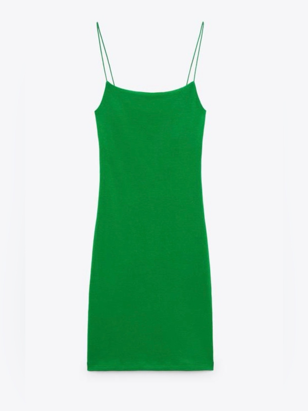 Zara Green Spaghetti Strap Slip Dress